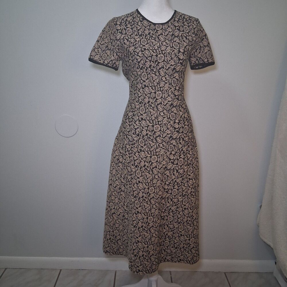 A Line Black Metallic Gold Dress M Spsrkle Sophisticated Event Elegant Classic
